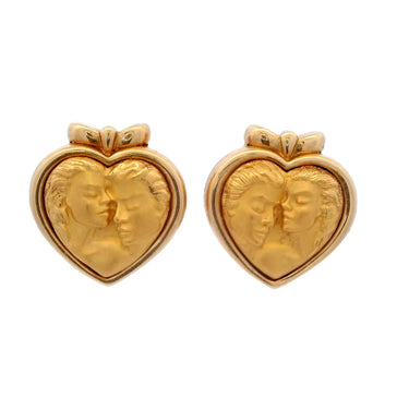 Carrera y Carrera Romeo and Juliet Heart Clip On Earrings in 18K Yellow Gold