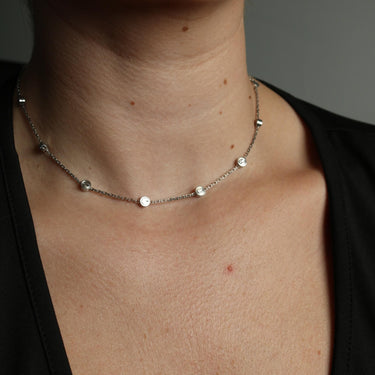 Cartier 18K Love Necklace White Gold Screw Station Motif 15"