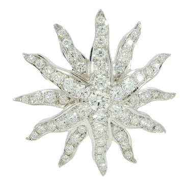 Diamond Starburst Pendant 18K White Gold ~1.94ctw Diamonds