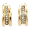 Vintage Diamond Huggie Hoop Earrings 14K Yellow Gold ~0.44ctw