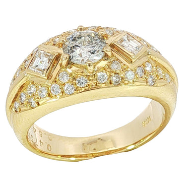 Vintage 18K Yellow Gold Diamond Ring Size 5.5 ~1.01ctw