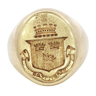 Tiffany & Co. Vintage Signet Ring 18K Yellow Gold Size 7 Heavy