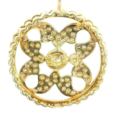 Estate 18K Starburst Button Pendant 18K Yellow Gold ~1.75ctw