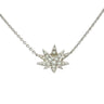Diamond Starburst Pendant Necklace 18K White Gold  ~1.0ctw