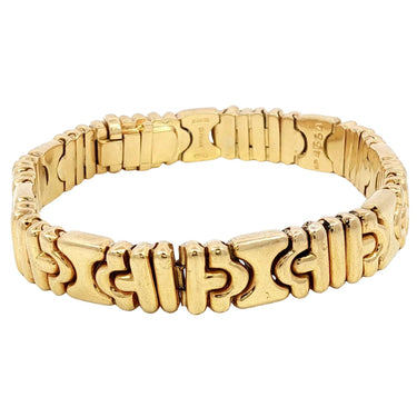 Bulgari Parentesi Bracelet 18K Yellow Gold Vintage 1970s 7" length