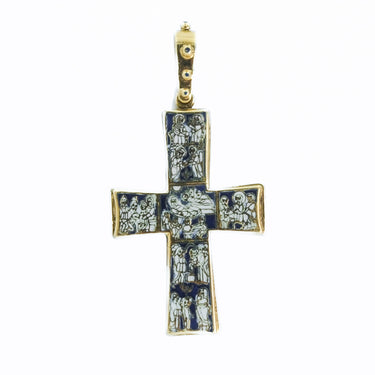 18 Karat Yellow Gold Italian Cross Religious Pendant