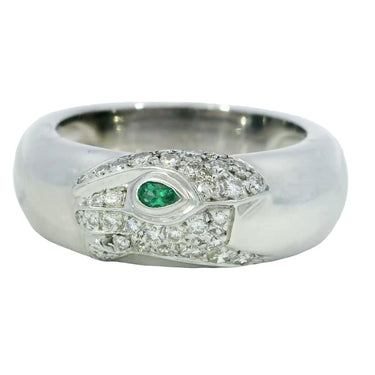 Cartier Panthere Diamond Ring Band 18k White Gold Size 7.25