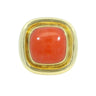 Estate Maz 18K Coral Statement Cocktail Ring Yellow Gold Size 6.5