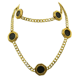 Bulgari Monete Yellow Gold Ancient Coin Curb Link Necklace 18k 8 Coins 35"