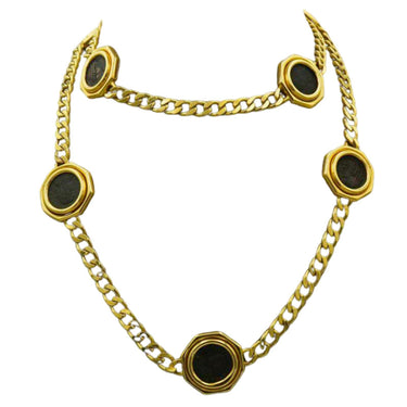 Bulgari Monete Yellow Gold Ancient Coin Curb Link Necklace 18k 8 Coins 35"