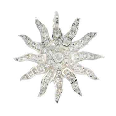 Diamond Starburst Pendant 18K White Gold ~1.94ctw Diamonds
