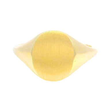 Oval 18K Signet Ring Yellow Gold Blank Size 7