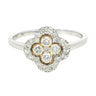 18K Diamond Clover Ring White Gold Size 7 ~0.5ctw Diamonds