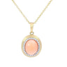 Effy 14K Diamond Coral Pendant Yellow gold 18" ~2.38ctw