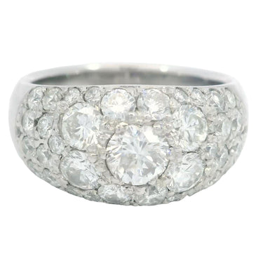 Estate Diamond Cluster Ring Platinum Size 6.5 ~2.23ctw