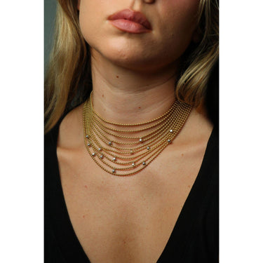 Cartier Draperie Diamond Necklace 10 Row 18K Yellow Gold With Box