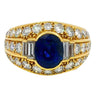 Cartier No Heat Sapphire Diamond Ring Royal Blue 18K Yellow Gold ~5.71ctw