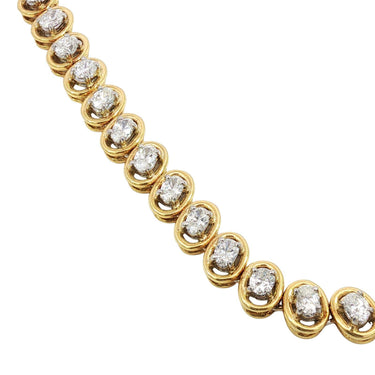 5.4ctw Diamond Tennis Bracelet 18K Yellow Gold Platinum Oval Cut VS Diamonds