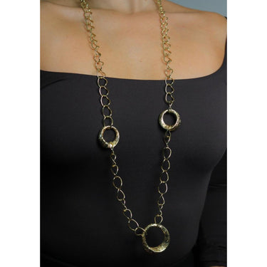 Ippolita 18K Hammered Open Circle Necklace Yellow Gold 43"