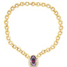 Cartier Paris 18 Karat Gold Amethyst With Garnet Set Inside Pendant Necklace