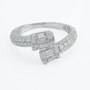 Modern Diamond Bypass Band Ring In 14 Karat White Gold