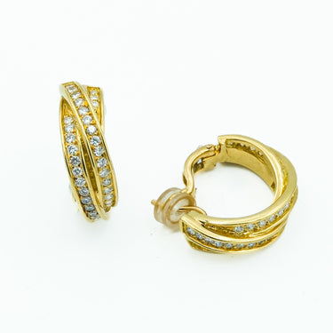 Cartier Trinity Earrings 18 Karat Yellow Gold with 1.7ctw Diamonds