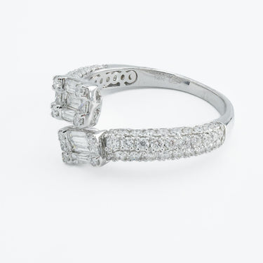 Modern Diamond Bypass Band Ring In 14 Karat White Gold