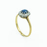 Victorian Sapphire and Diamond Cluster Ring Platinum Top and 18k Gold