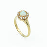 Victorian Opal and Rose Cut Diamond Cluster Ring in 14 Karat Gold