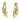 Vintage Mermaid Dangle Earrings 18K Yellow Gold Clip Ons