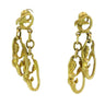 Vintage Mermaid Dangle Earrings 18K Yellow Gold Clip Ons