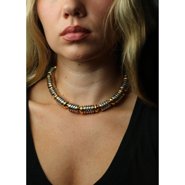 Marina B Yellow Gold White Gold 18K Helix Choker Necklace