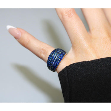 Estate 18K Invisible-Set Sapphire Ring Yellow Gold ~5.11ctw