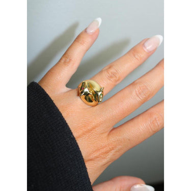 Vintage 18K Panther Ring Emerald Ruby Eyes Yellow Gold Size 6.5