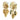 Estate 18K Fish Earrings Yellow Gold Clip-ons 1970s Designer Style