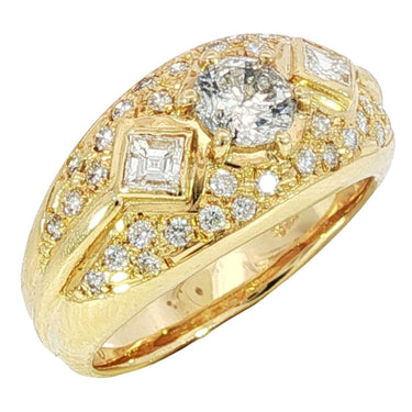 Vintage 18K Yellow Gold Diamond Ring Size 5.5 ~1.01ctw