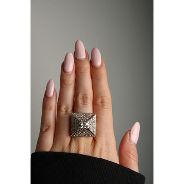Dinh Van Diamond Pyramid Ring French 18K White Gold ~5.65ctw With Papers