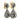 Vintage 18K Enamel Earring Plique-à-Jour Drops Yellow Gold 1960s