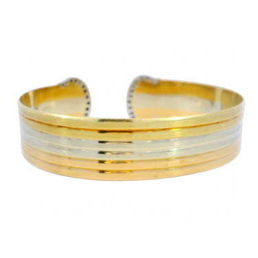 Vintage Cartier Tri Color Trinity Double C Diamond Cuff Bracelet in 18K Gold