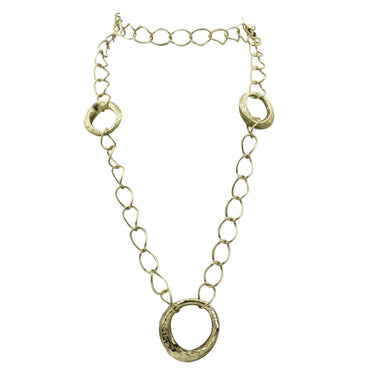 Ippolita 18K Hammered Open Circle Necklace Yellow Gold 43"
