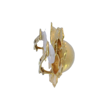 French Jean Mahie Sun Disc Clip On Earrings in 22kt Yellow Gold