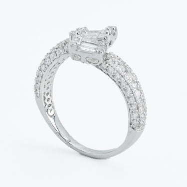 Modern Diamond Bypass Band Ring In 14 Karat White Gold