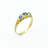 Antique Victorian English Birmingham 18k Yellow Gold Sapphire and Diamond Ring