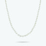 Art Deco Certified Natural Saltwater Pearl & Diamond Platinum Graduated Necklace