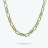 French Modernist Open Link Necklace by Fred Paris 17.ct Diamond Yellow Gold 18k