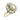 Victorian 18K Diamond Cluster Ring Catseye Chrysoberyl Yellow Gold ~2.26ctw