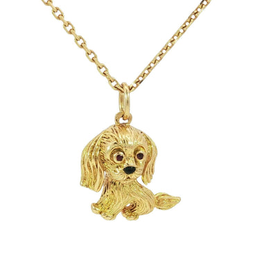 Van Cleef & Arpels Dog Pendant Necklace French 18K Yellow Gold