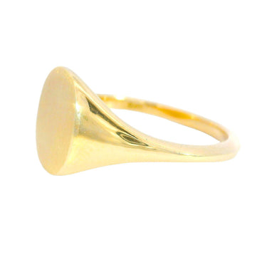 Oval 18K Signet Ring Yellow Gold Blank Size 7