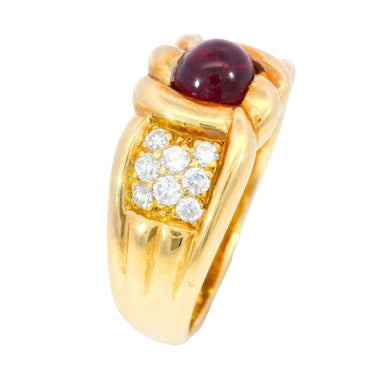 Vintage 18K Ruby Diamond Ring Yellow Gold Size 7.25 ~1.66ctw