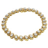 5.4ctw Diamond Tennis Bracelet 18K Yellow Gold Platinum Oval Cut VS Diamonds